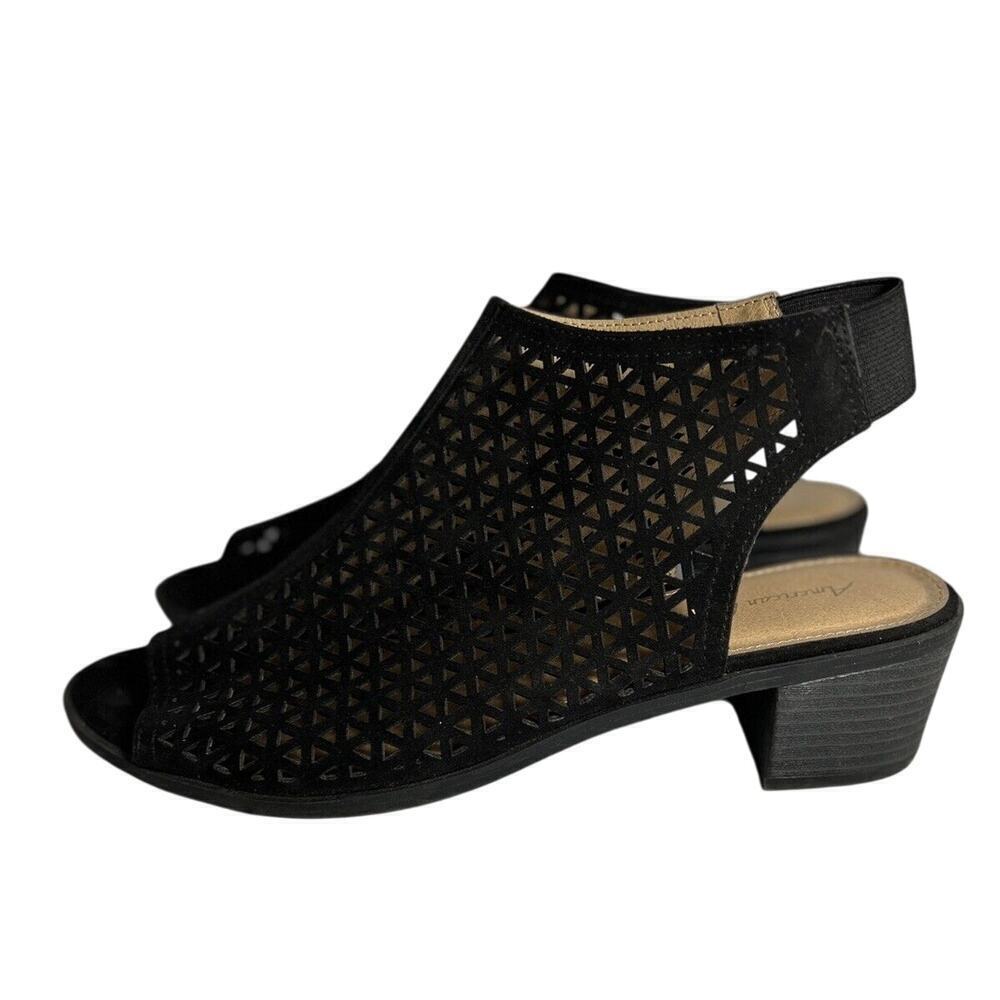 American Eagle Black Slingback Mesh Sandal 9.5w